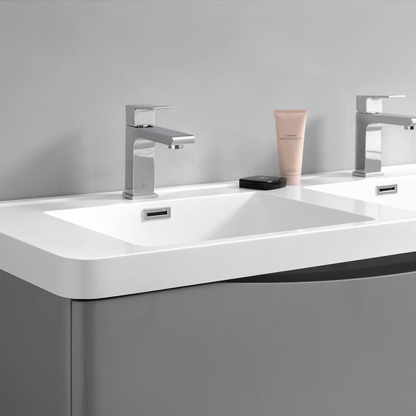 furniture bathroom vanity with sink Fresca Glossy Gray
