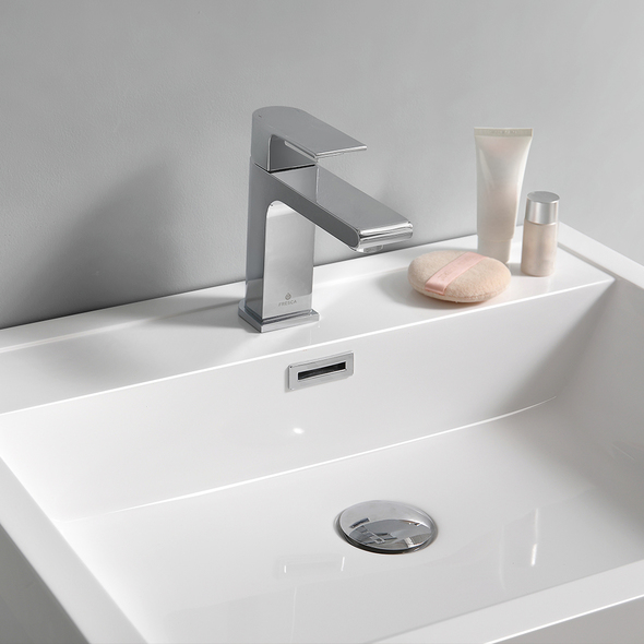 double sink vanity with top Fresca Glossy White