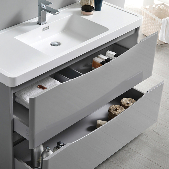 small sink unit Fresca Glossy Gray