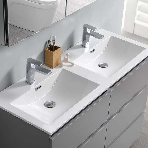 small bathroom basin with cabinet Fresca Gray