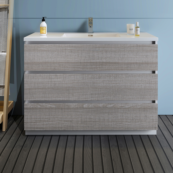 closeout vanities Fresca Glossy Ash Gray
