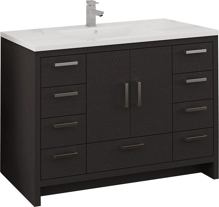 bathroom double sink cabinets Fresca Dark Gray Oak