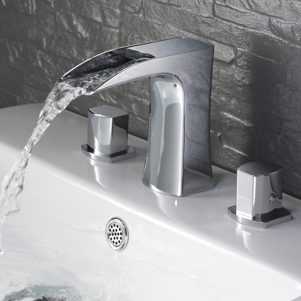 2 handle waterfall bathroom faucet Fresca Chrome