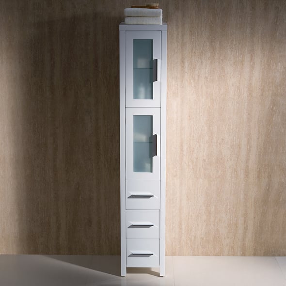 large corner bathroom vanity with sink Fresca Storage Cabinets White