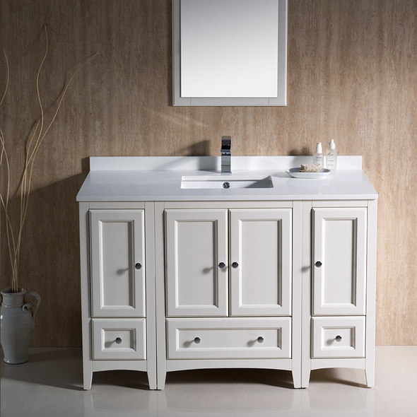 bathroom vanity unit with sink and toilet Fresca Antique White Traditional