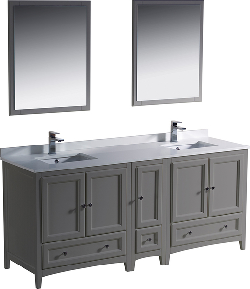 70 inch vanity top double sink Fresca Gray