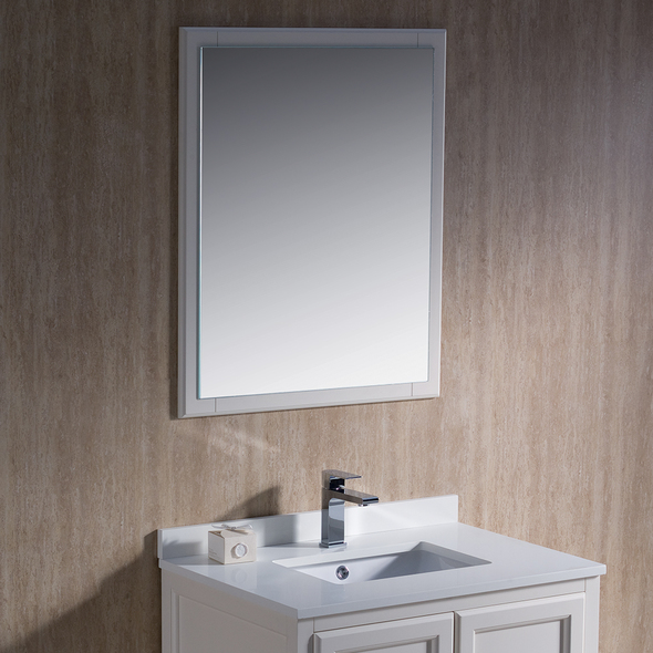long bathroom vanity with one sink Fresca Antique White Traditional