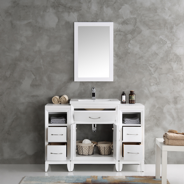 bathroom cabinet around sink Fresca Matte White Traditional
