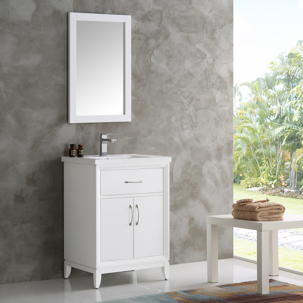 replace bathroom vanity Fresca Matte White Traditional