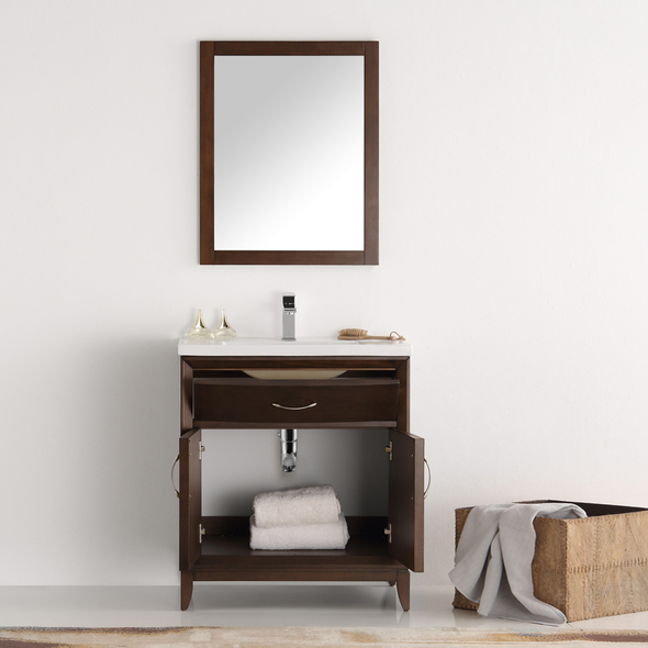 30 inch single sink bathroom vanity Fresca Antique Coffee Traditional