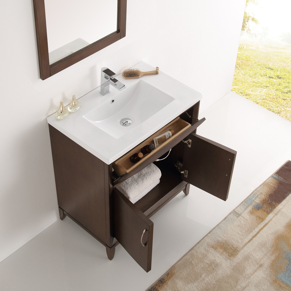 30 inch single sink bathroom vanity Fresca Antique Coffee Traditional