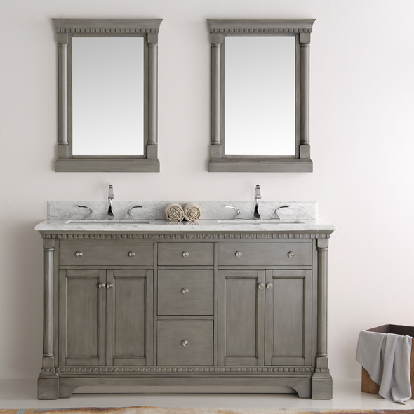 30 in vanity base Fresca Antique Silver Traditional