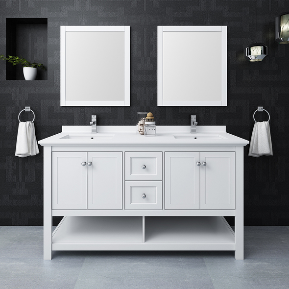 vanity units with sinks Fresca White