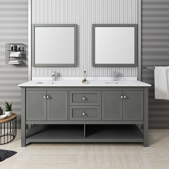 single small bathroom vanity with sink Fresca Gray Wood Veneer