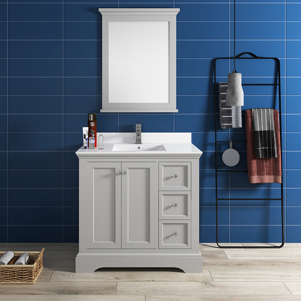 30 inch wide bathroom vanity Fresca Gray (Textured)