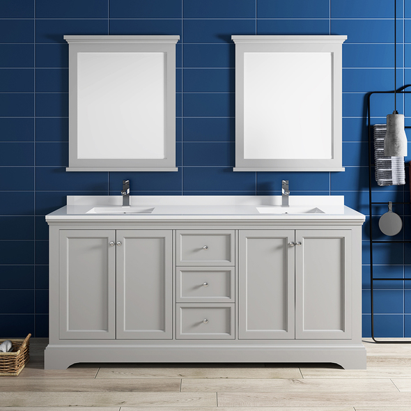 custom double vanity Fresca Bathroom Vanities Gray (Textured)