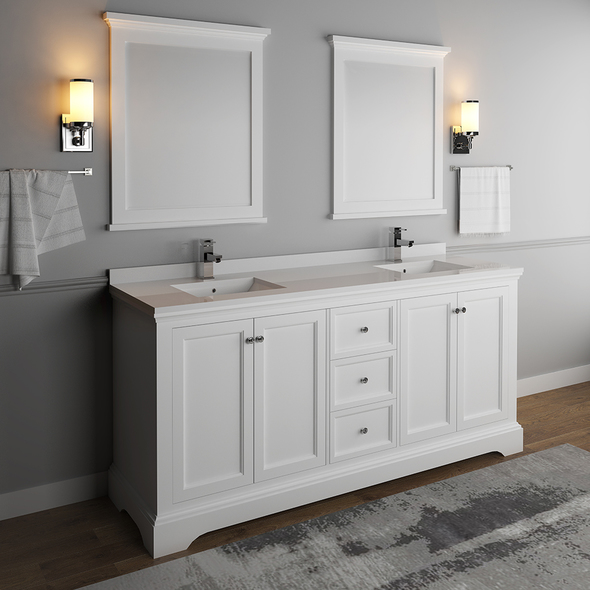cheap vanity with sink Fresca Bathroom Vanities Matte White