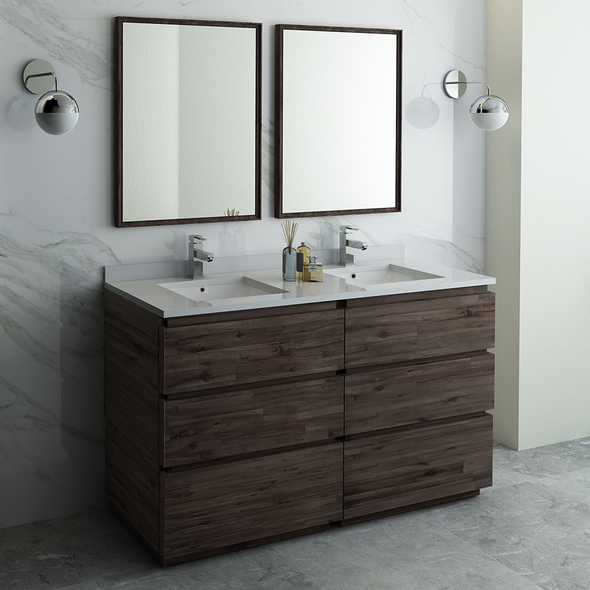 clearance vanity with sink Fresca Acacia Wood