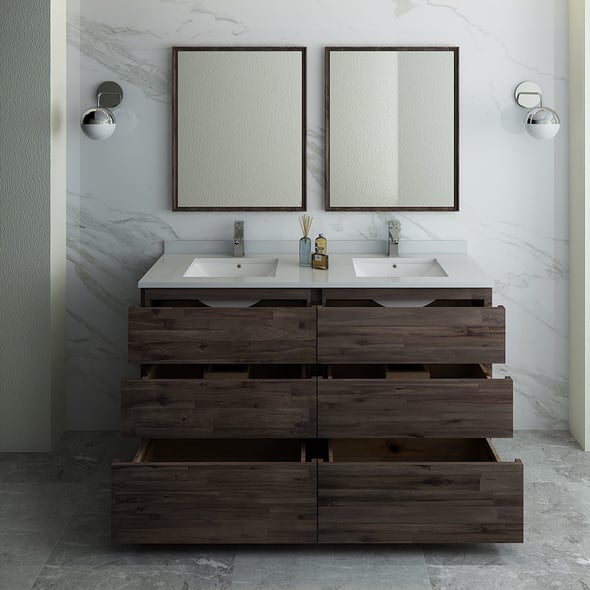 best bathroom countertops Fresca Acacia Wood