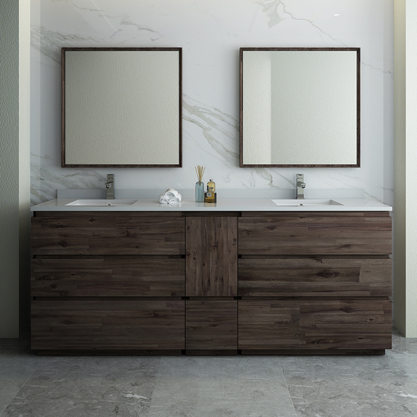 single small bathroom vanity Fresca Acacia Wood