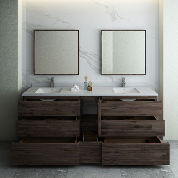 single small bathroom vanity Fresca Acacia Wood