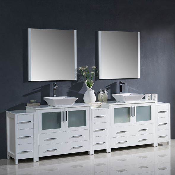 white oak vanity bathroom Fresca White Modern