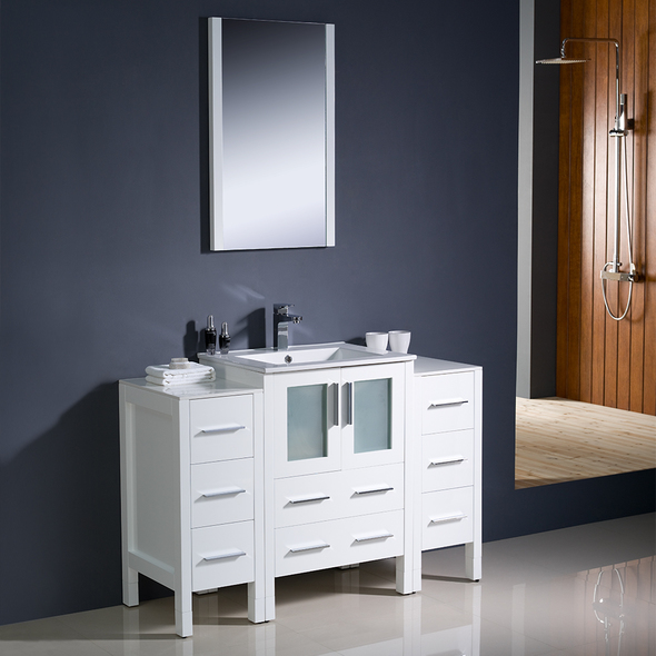bathroom vanity cabinet only Fresca White Modern