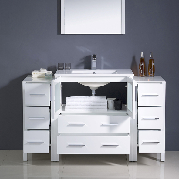 lowes bath cabinets Fresca White Modern
