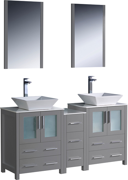 72 bathroom vanity double sink Fresca Gray