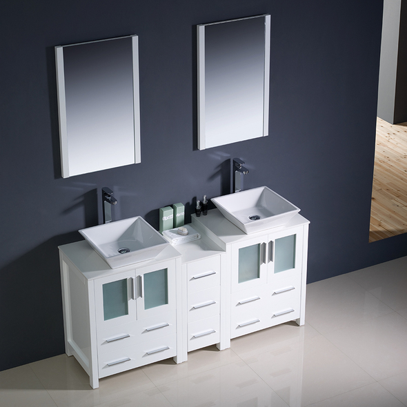 vanity cabinets with tops Fresca White Modern