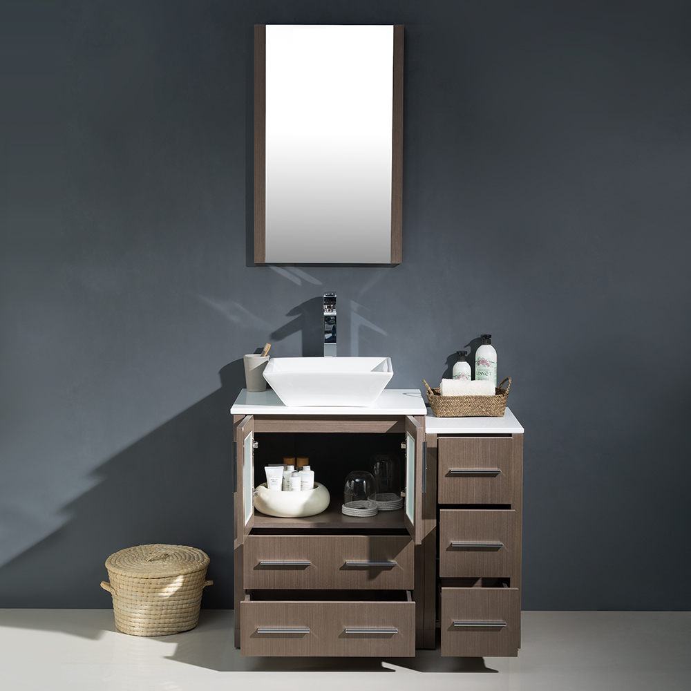 modern bath cabinets Fresca Gray Oak Modern
