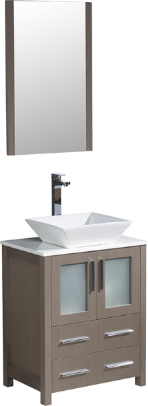 50 inch double sink vanity Fresca Gray Oak Modern