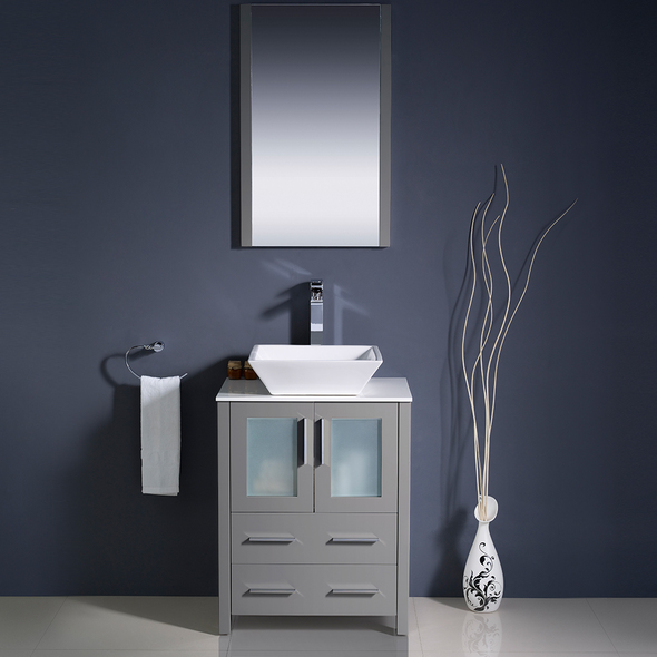70 double sink vanity Fresca Gray