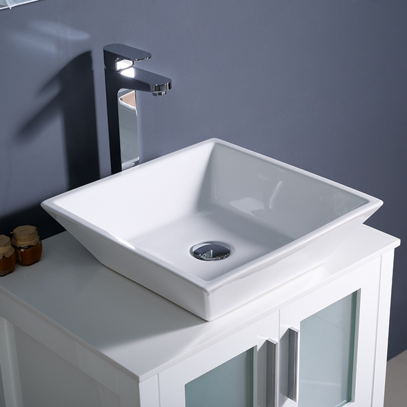 single small bathroom vanity with sink Fresca White Modern