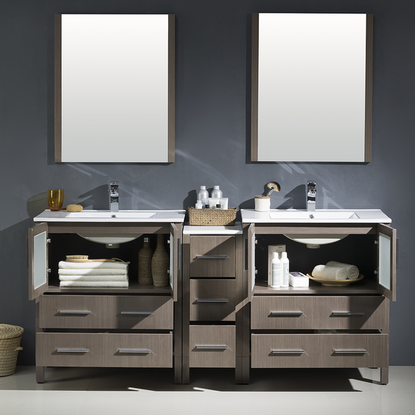 40 inch bathroom cabinet Fresca Gray Oak Modern