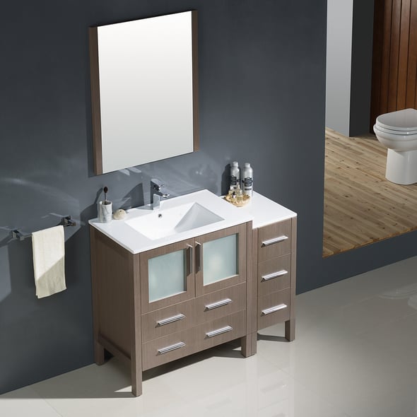 buy bathroom furniture Fresca Bathroom Vanities Gray Oak Modern