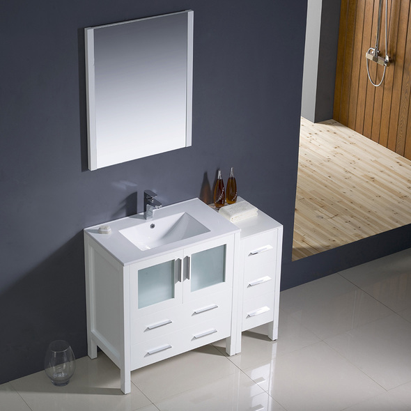 small bathroom sink and cabinet Fresca White Modern