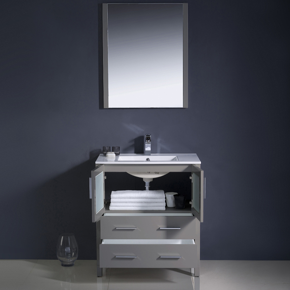 3 piece bathroom vanity set Fresca Gray
