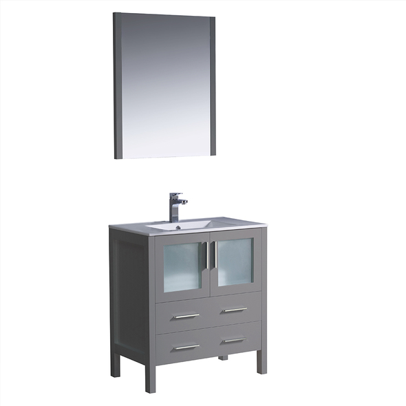 3 piece bathroom vanity set Fresca Gray
