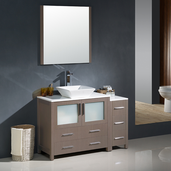 affordable bathroom vanity with sink Fresca Gray Oak Modern