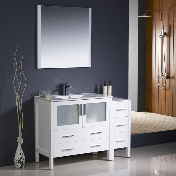 bathroom vanities that look like antique furniture Fresca White Modern
