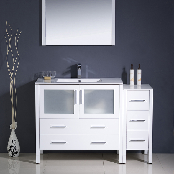 bathroom vanities that look like antique furniture Fresca White Modern