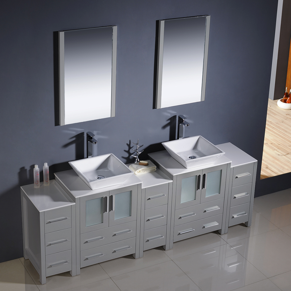 bathroom vanity 72 inch double sink Fresca Gray