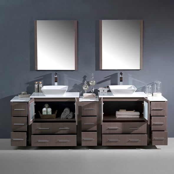 antique bathroom vanity with sink Fresca Bathroom Vanities Gray Oak Modern