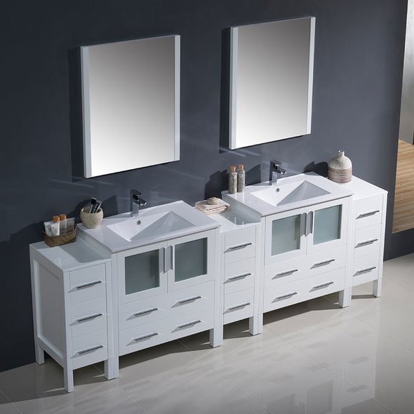 50 inch double vanity Fresca Bathroom Vanities White Modern