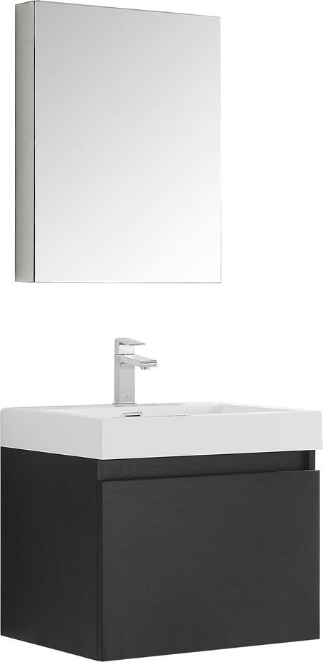 bathroom cabinet between sinks Fresca Black Modern