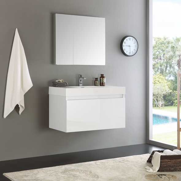 cabinets for bathroom Fresca White Modern