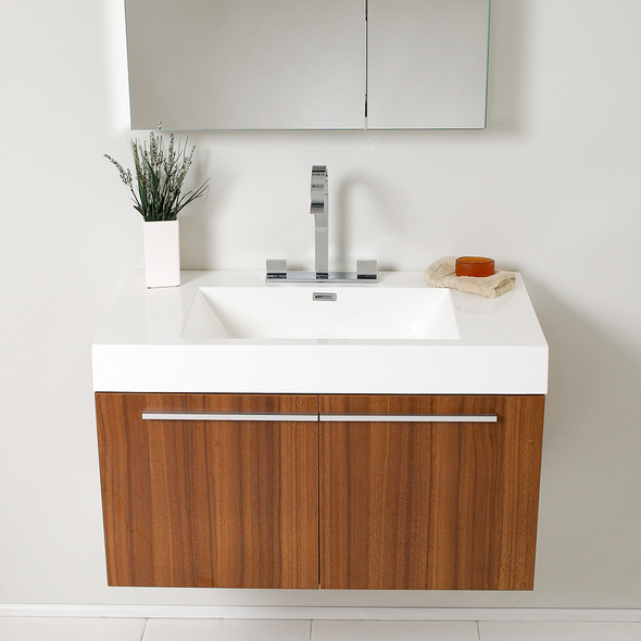 white oak bathroom vanity 60 Fresca Teak Modern