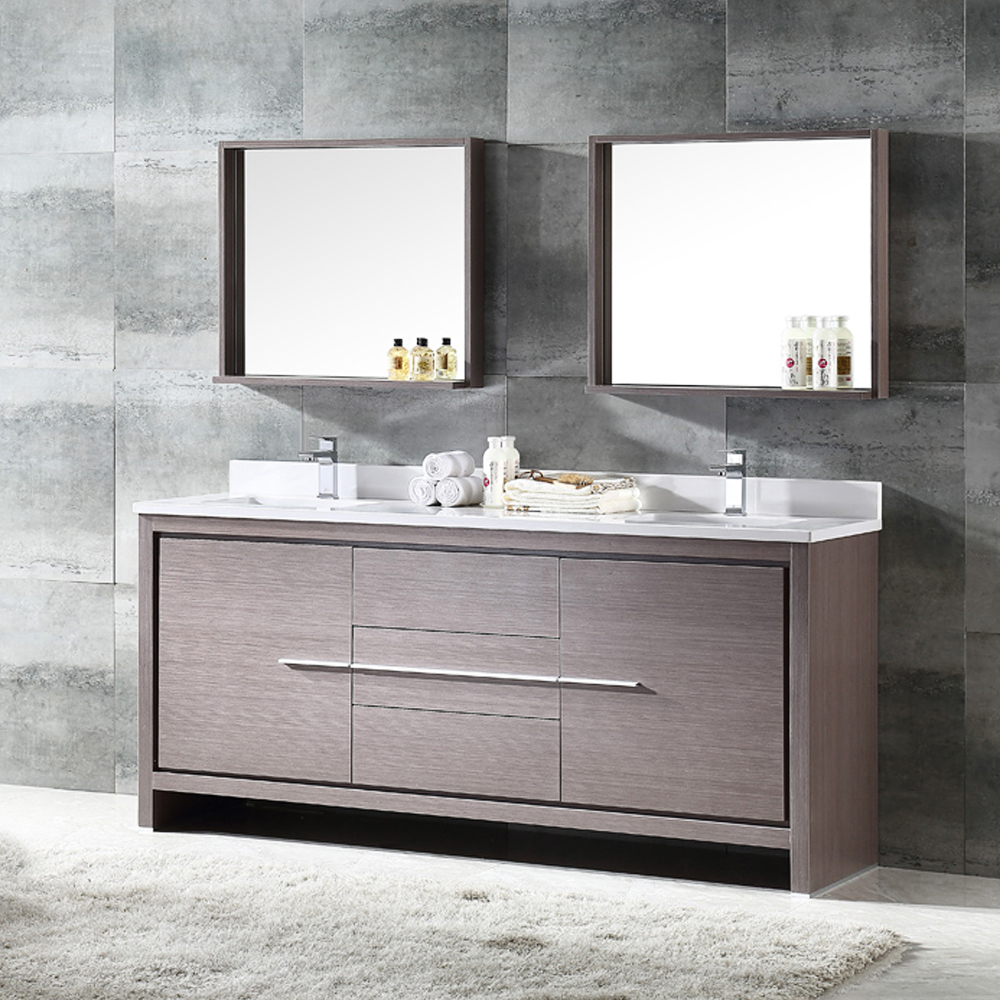 bathroom cabinet and vanity set Fresca Gray Oak Modern