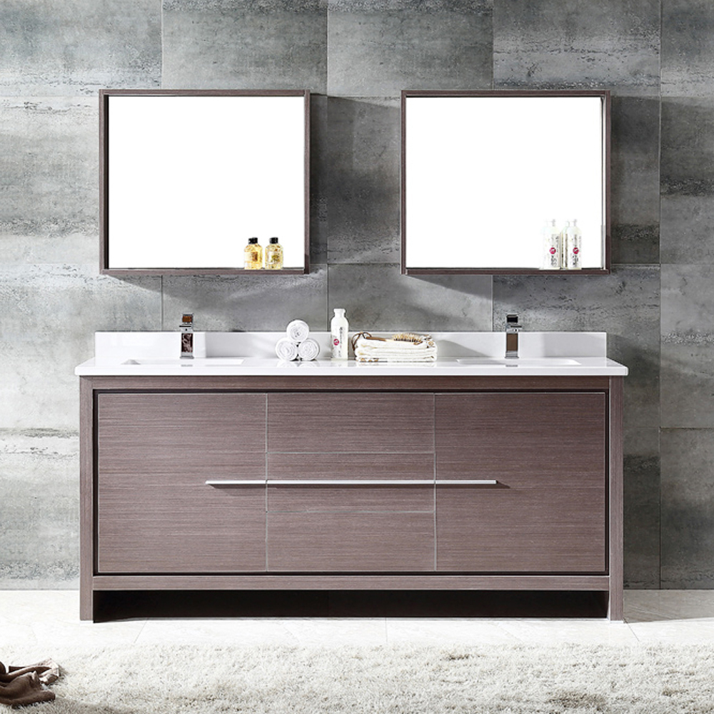 bathroom cabinet and vanity set Fresca Gray Oak Modern